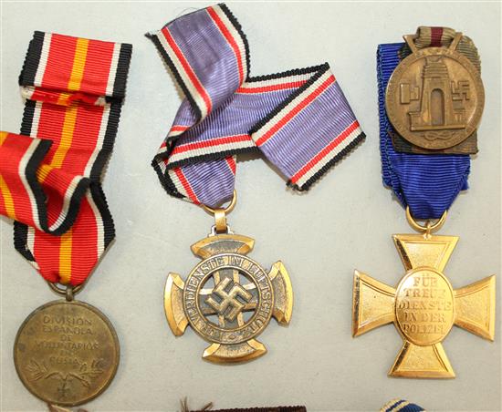 A collection of German Third Reich medals,